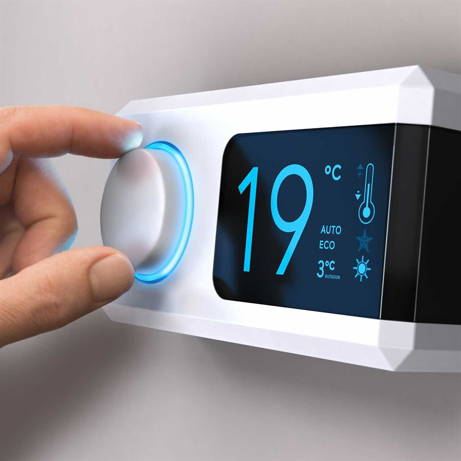 Termostat som stilles til riktig temperatur